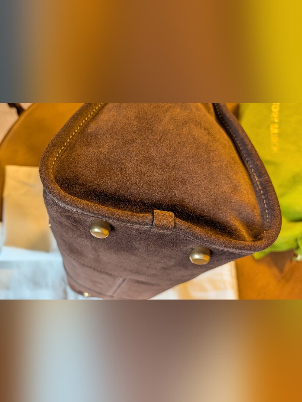Coach Rhyder 38 Suede Satchel - Dark Chocolate - Picture 10 of 15
